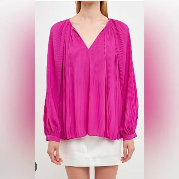 Endless Rose Pleated Chiffon Blouse - Picture 7 of 15